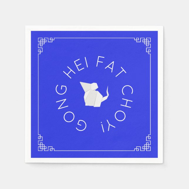 Serviette En Papier Rat d'origami chinois (Devant)