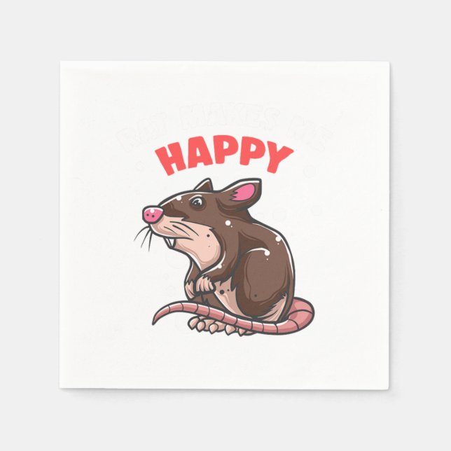 Serviette En Papier Rat Me Rend Joyeux Souris Souris Animal Pet Rodent (Devant)
