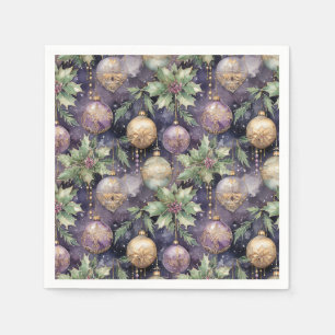 Serviette En Papier Rayon de luxe : Violet et or Splendo de Noël
