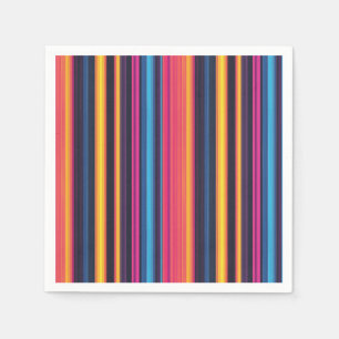 Serviette En Papier Rayure Abstraite Moderne Multicolore Vibrante
