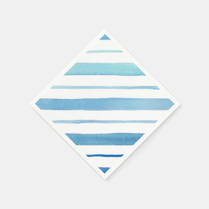 Serviette En Papier Rayure bleue