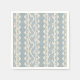 Serviette En Papier Rayure Ikat Celadon sur Crème, Chariot à Bar