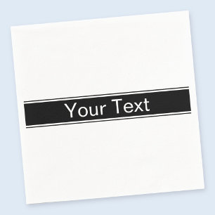 Serviette En Papier Rayure noire et blanche en gras Texte modifiable