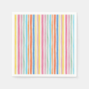Serviette En Papier Rayures arc-en-ciel