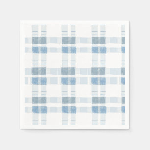 Serviette En Papier Rayures Bleu Bébé Motif Carreaux
