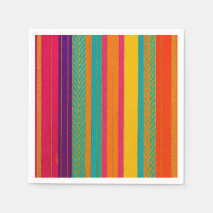 Serviette En Papier Rayures Brillantes Rétro 60 MOD