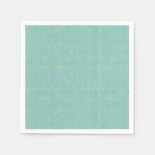 Serviette En Papier Rayures de rouleau d'encre sarcelle