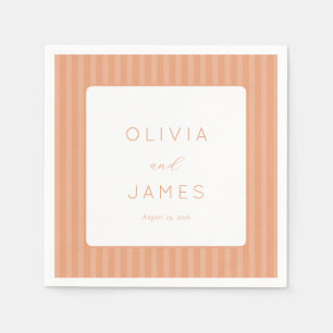 Serviette En Papier Rayures élégantes de pêche