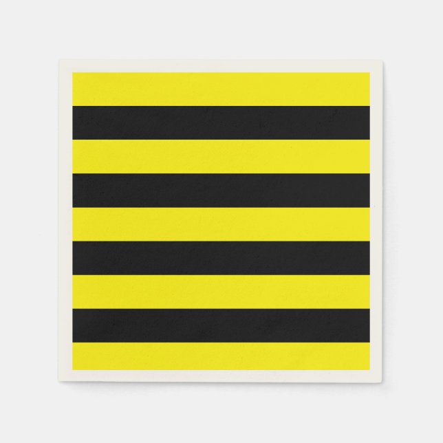 Serviette En Papier Rayures jaunes et noires (Devant)