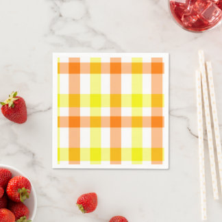 Serviette En Papier Rayures jaunes et orange