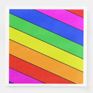 Serviette En Papier Rayures lumineuses et belles dans un arc-en-ciel