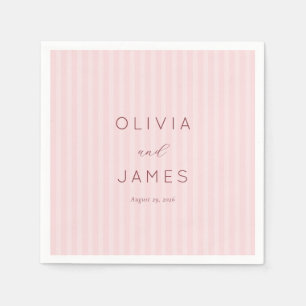 Serviette En Papier Rayures roses sophistiquées