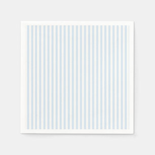 Serviette En Papier Rayures Simples - Bleu Poudre