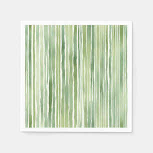 Serviette En Papier Rayures Vertes 