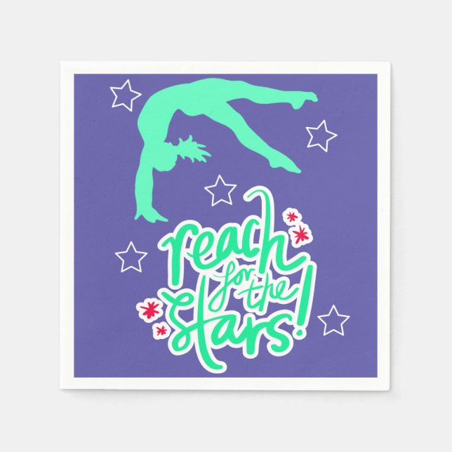 Serviette En Papier Reach for the Stars Gymnastique Tumbling (Devant)