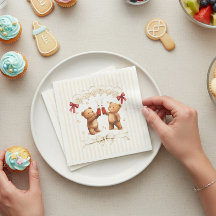 Ready to Pop Teddy Bears Baby Shower Napkins