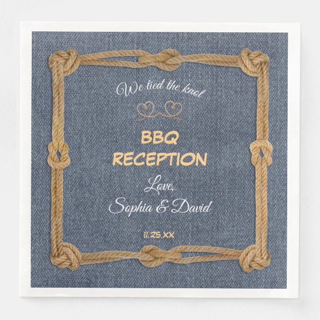 Serviette En Papier Réception BBQ Nœud Occidental (Devant)