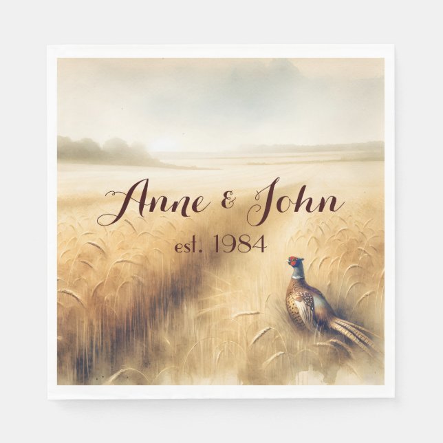 Serviette En Papier Réception de l'automne du faisan (Devant)