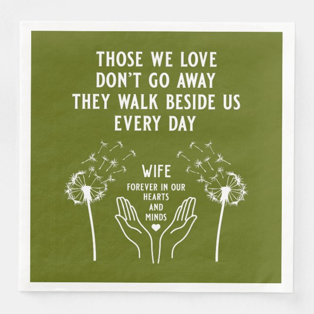 Serviette En Papier Réception funéraire en mémoire (Devant)