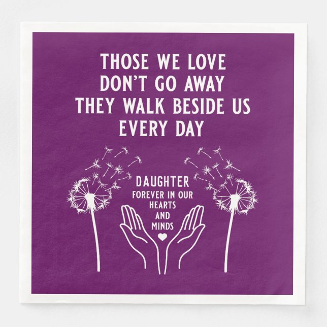 Serviette En Papier Réception funéraire en mémoire (Devant)