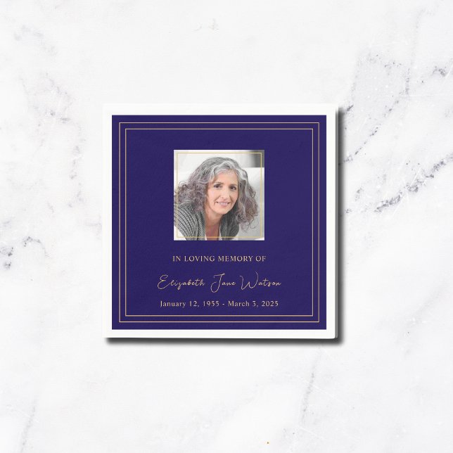 Serviette En Papier Réception Funéraire En Mémoire Amoureuse Marine &  (Créateur téléchargé)