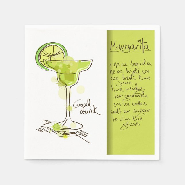 Serviette En Papier Recette de Margarita (Devant)