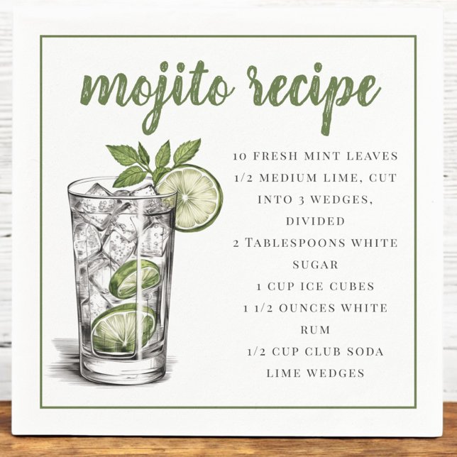 Serviette En Papier Recette Mojito (Créateur téléchargé)