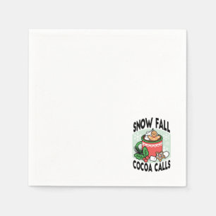Serviette En Papier Réchauffez-vous avec les appels de cacao de neige 