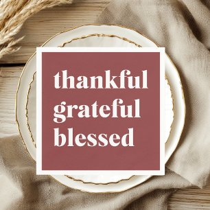 Serviette En Papier Reconnaissant, Grateful, Bénie