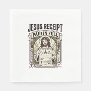 Serviette En Papier Reçu de Jésus payé en totalité Reçu de Jésus payé