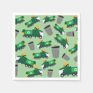 Serviette En Papier Recyclage Motif de camion-poubelle