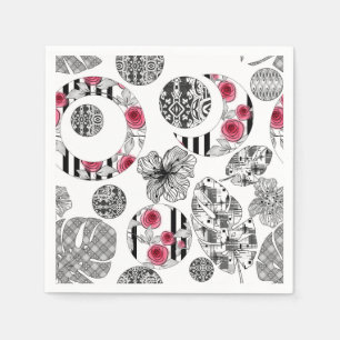 Serviette En Papier Red and Black, Quilting, Patchwork, Rustic, Modern