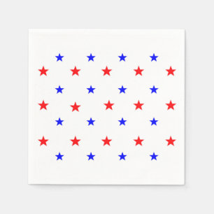 Serviette En Papier Red and Blue Stars - Starry Sky Motif