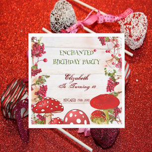 Serviette En Papier Red Berry Garden Toadstool Fête d'anniversaire des