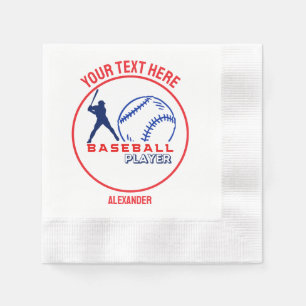 Serviette En Papier Red Blue Baseball Girl Boy Birthday Party