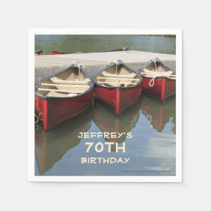 Serviette En Papier Red Canoes 70th Birthday Party Nom Papier