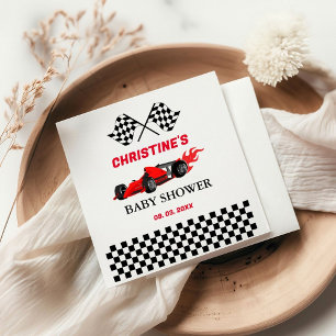 Serviette En Papier Red Car Race Baby shower