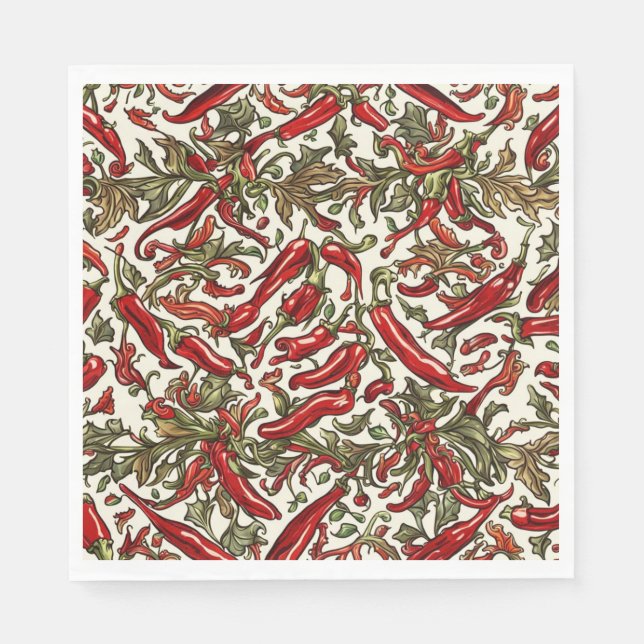 Serviette En Papier Red Chili Peppers Vintage (Devant)