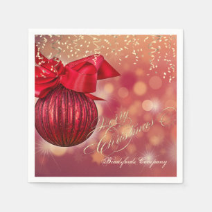 Serviette En Papier Red Christmas Balls Bokeh Company