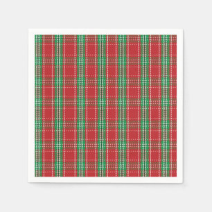 Serviette En Papier Red Holiday Noël Plaid Russe Pays