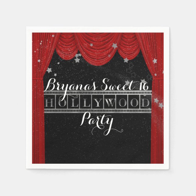 Serviette En Papier Red HOLLYWOOD rideaux & Soirée Personnalisé (Devant)