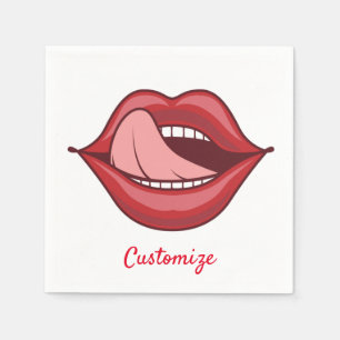 Serviette En Papier Red Lips Open Mouth Thunder_Cove