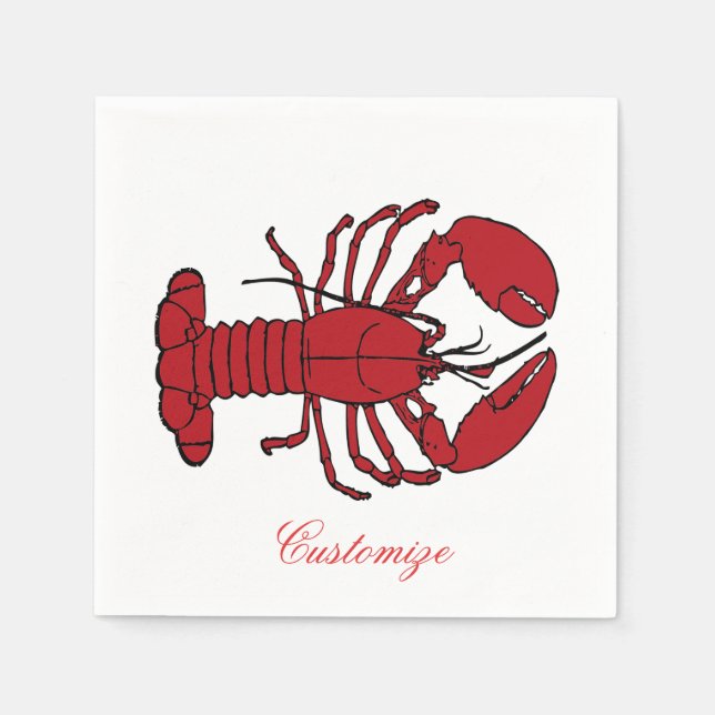 Serviette En Papier Red Maine Lobster Thunder_Cove (Devant)