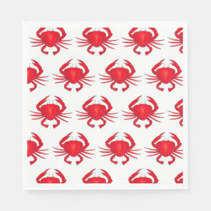 Serviette En Papier Red Maryland Hard Shell Crab Beach Ocean Seafood