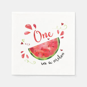 Serviette En Papier Red One in a Melon 1st Birthday Party Napkins