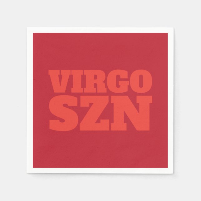 Serviette En Papier Red Orange OMG C'est Virgo SZN Cool (Devant)