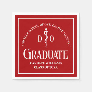 Serviette En Papier Red Osteopathic Médicale School Graduation Party