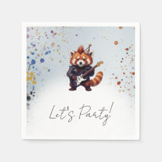 Serviette En Papier Red Panda Rocker Cocktail