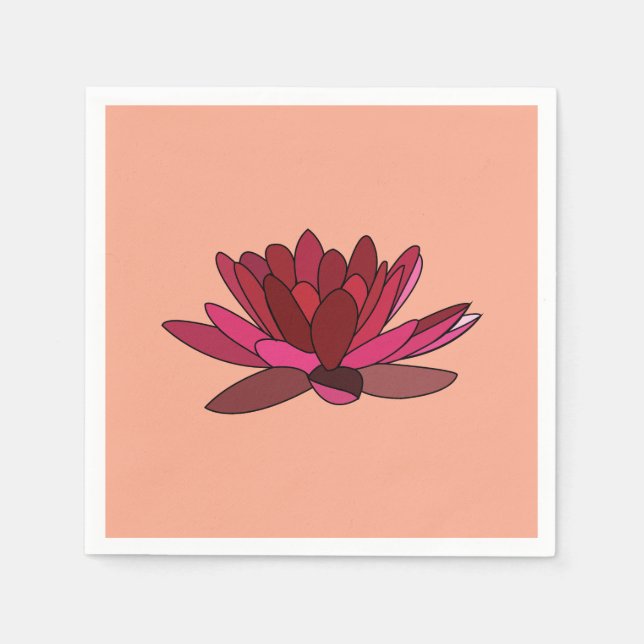 Serviette En Papier Red Pink Water Lily (Devant)