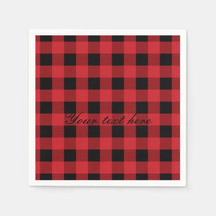 Serviette En Papier Red Plaid Rustic Country Vacances de Noël